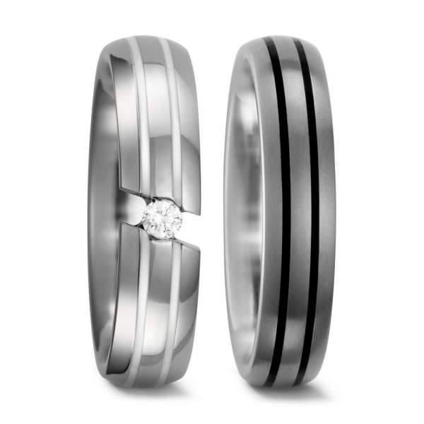 Trauringe Keramik Brillant Titan Factory 51839