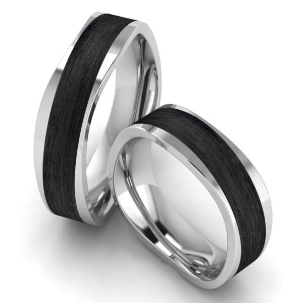 Verlobungsringe Edelstahl Carbon ID1488