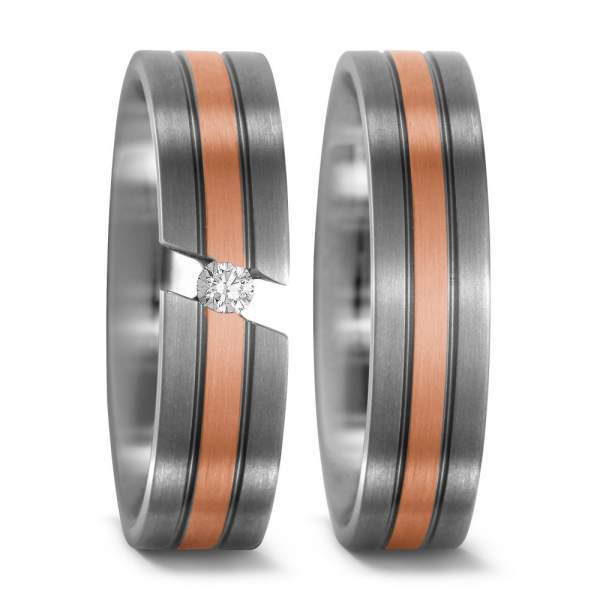 Trauringe Rotgold Brillanten Titan Factory 51527