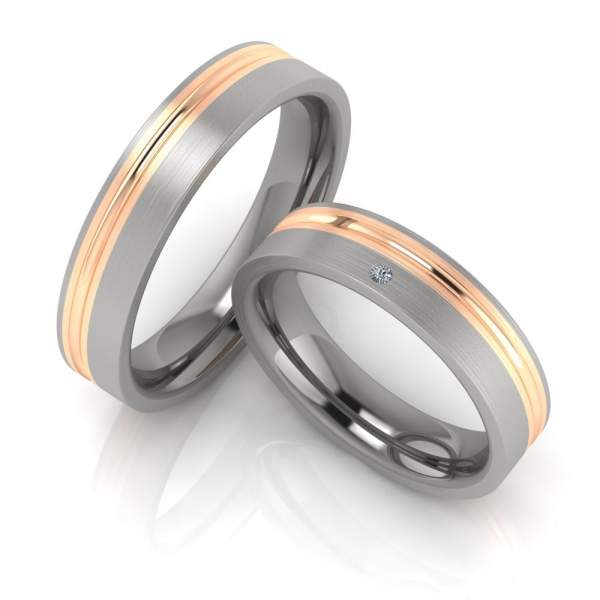 Trauringe Titan Rotgold Brillant 1941