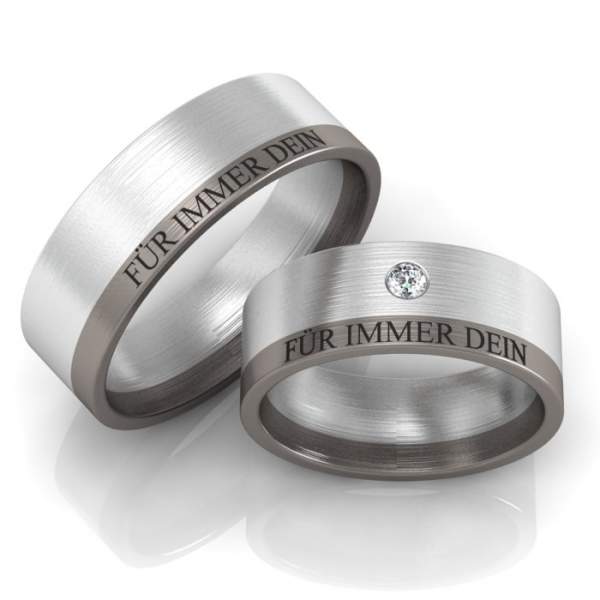 Trauringe 925 Silber Weißgold 585 Brillant ID43