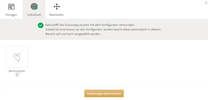 Schritt 3: Zeichnung an den Ring-Konfigurator senden