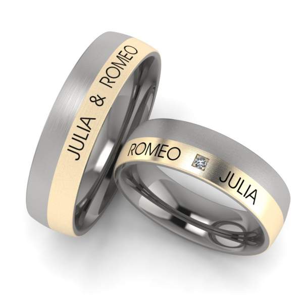 Trauringe Titan Gelbgold Brillanten ID1316