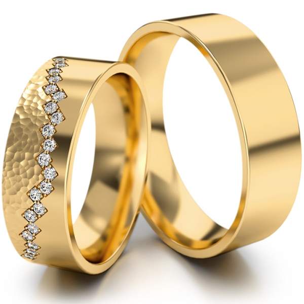 Trauringe Gelbgold (333) mit Brillant 0,21 ct.