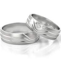 Trauringe Weissgold (333) mit Brillant 0,04 ct. Trauringe Weissgold (333) mit Brillant 0,04 ct.