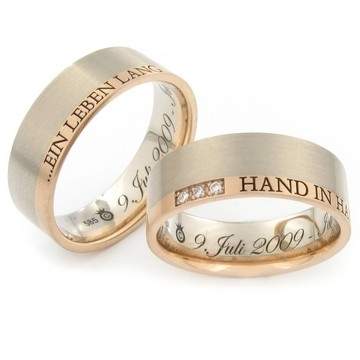 Trauringe Weißgold 585 Rotgold Brillanten ID41