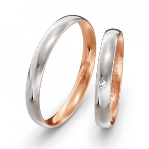 Trauringe in Bicolor Rotgold-Weißgold