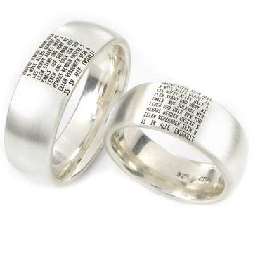 Breite Verlobungsringe Silber Gravur ID255