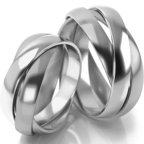 Trauringe Weissgold (333) ohne Steine