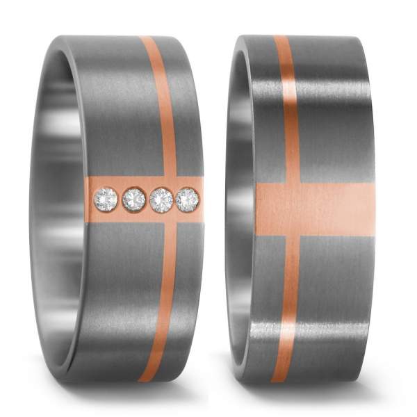 Trauringe Rotgold Brillanten Titan Factory 51194