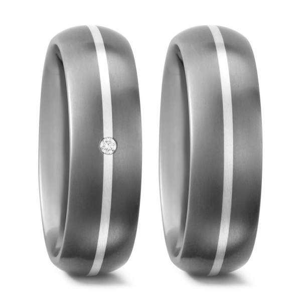 Trauringe Silber Brillanten Titan Factory 50909