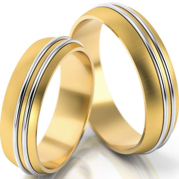 Trauringe Gelbgold-Weissgold (333) ohne Steine