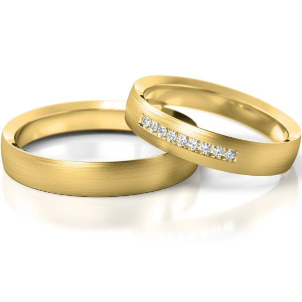 Trauringe Gelbgold (333) mit Brillant 0,09 ct.