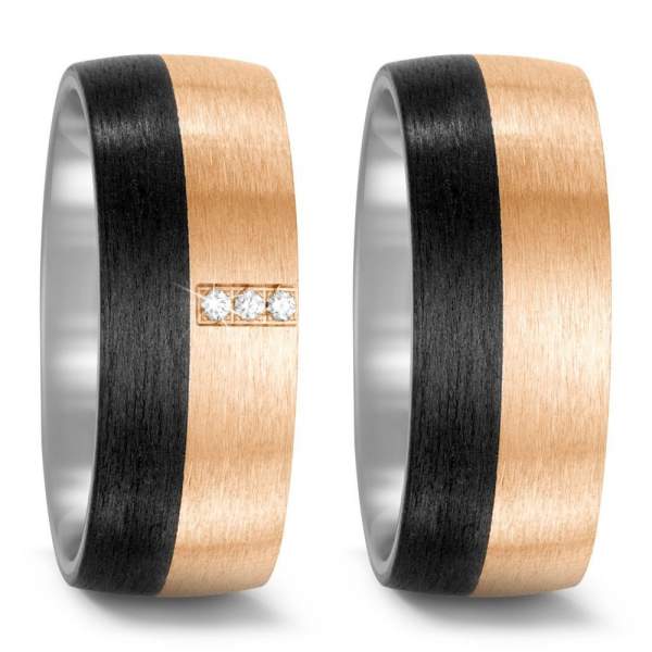 Trauringe Carbon Bronze Brillant Titan Factory 52537