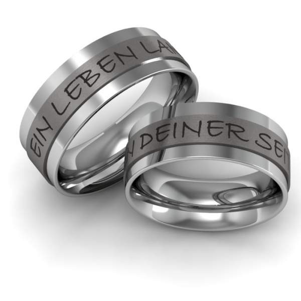 Trauringe Edelstahl 585 Weißgold ID657