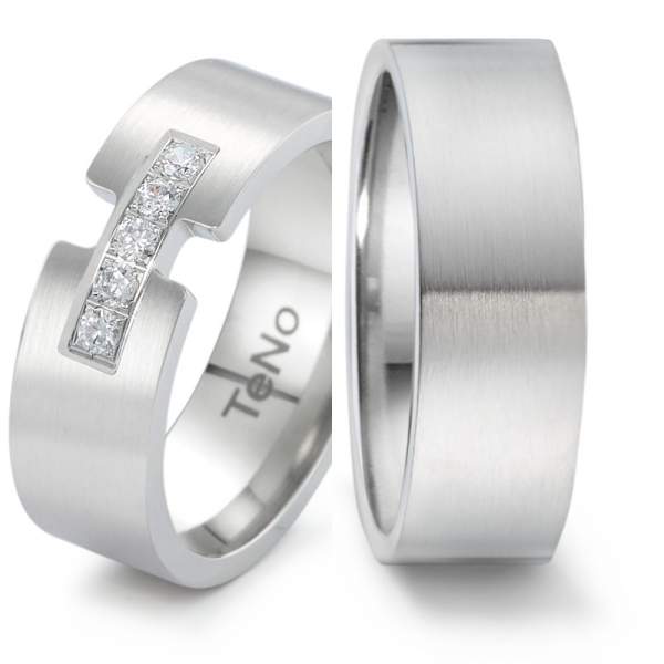 Trauringe Edelstahl Brillanten TeNo 069.22P25.XX