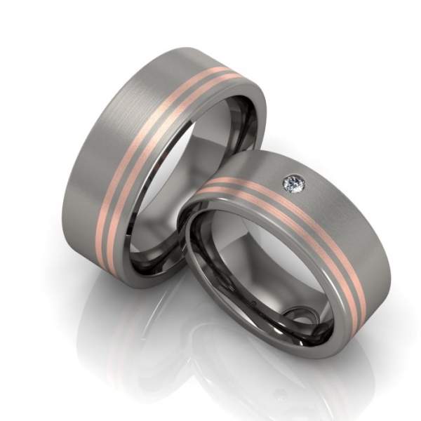 Trauringe Titan Gold Brillant ID934