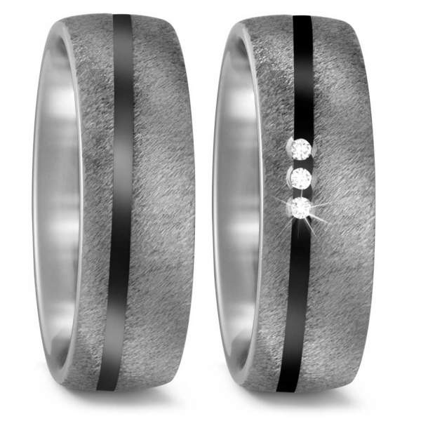 Trauringe Keramik Brillanten Titan Factory 51923-s