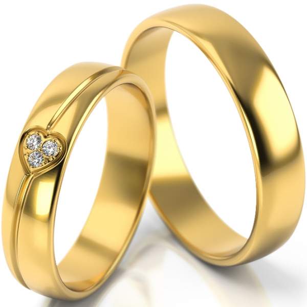 Trauringe Gelbgold (333) mit Brillant 0,03 ct.
