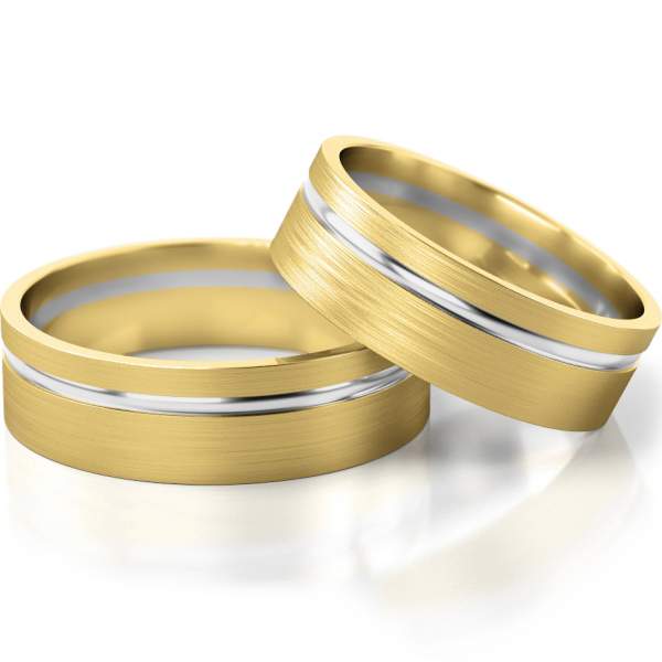 Trauringe Gelbgold-Weissgold (333) ohne Steine