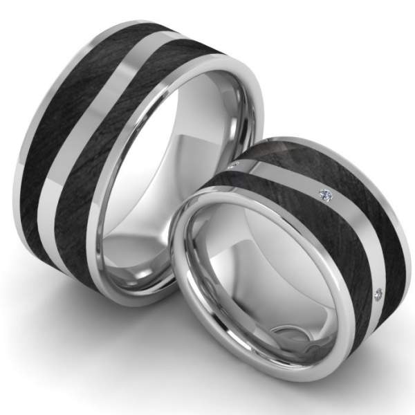 Trauringe Edelstahl Carbon TS1520