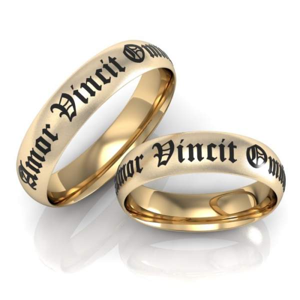 Günstige Eheringe 333 Gelbgold mit Außengravur ID175