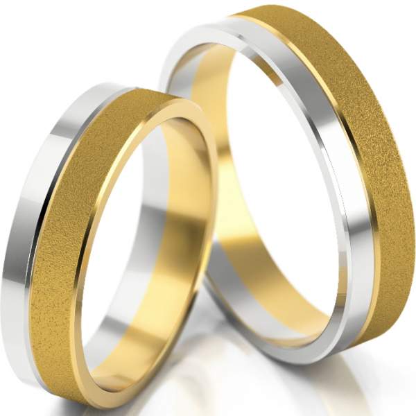 Trauringe Weissgold-Gelbgold (333) ohne Steine