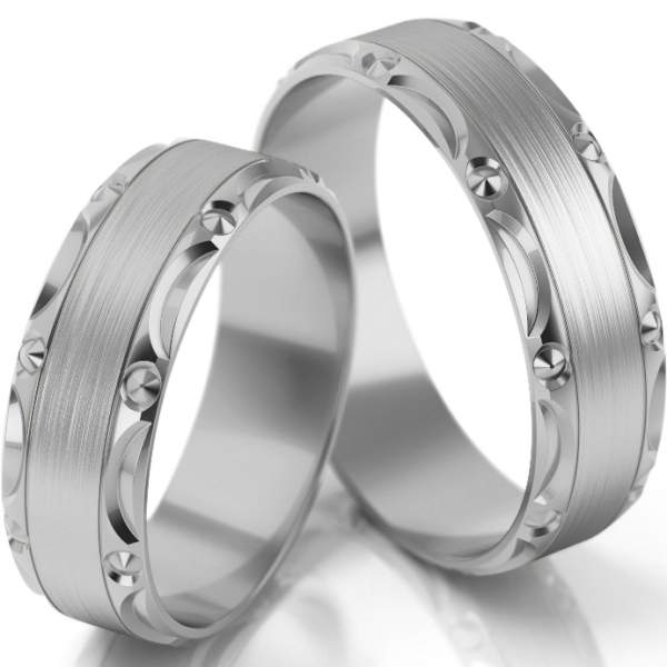 Trauringe Weissgold (333) ohne Steine