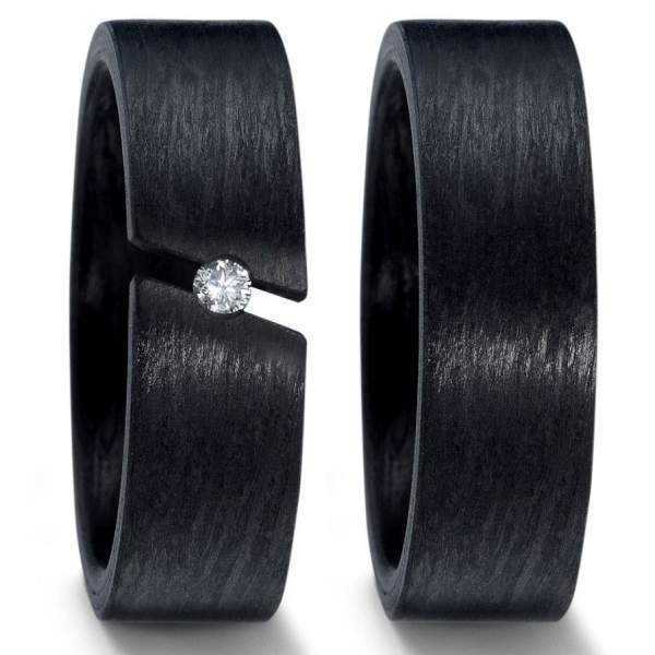 7 mm breite aus Carbon Spannring Brillant von 0,05 Karat der Marke TitanFactory