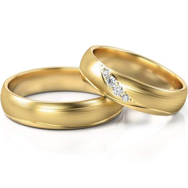 Trauringe Gelbgold (333) mit Brillant 0,06 ct.