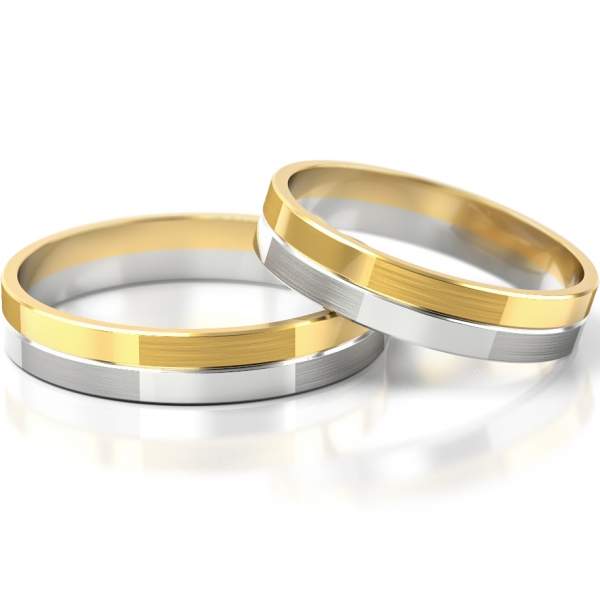 Trauringe Gelbgold-Weissgold (333) ohne Steine