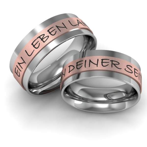 Trauringe Edelstahl Rotgold ID656