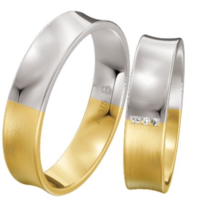 Trauringe bicolor Weißgold Gelbgold