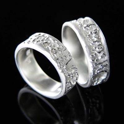 Trauringe Silber Natur im Design - Hirschrose