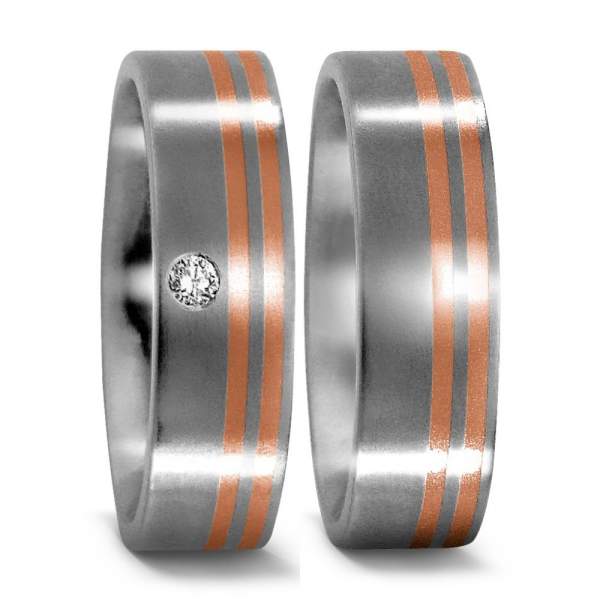 Trauringe Rotgold Brillanten Titan Factory 50957