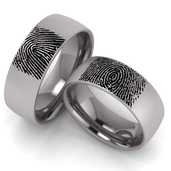 Ringe mit Fingerabdruck aus Titan 3427