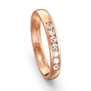 Memoirering rotgold mit Diamanten in Kanalfassung