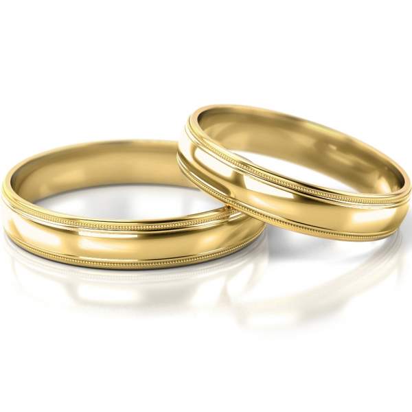 Trauringe Gelbgold (333) ohne Steine mit Milgriff an den Rändern