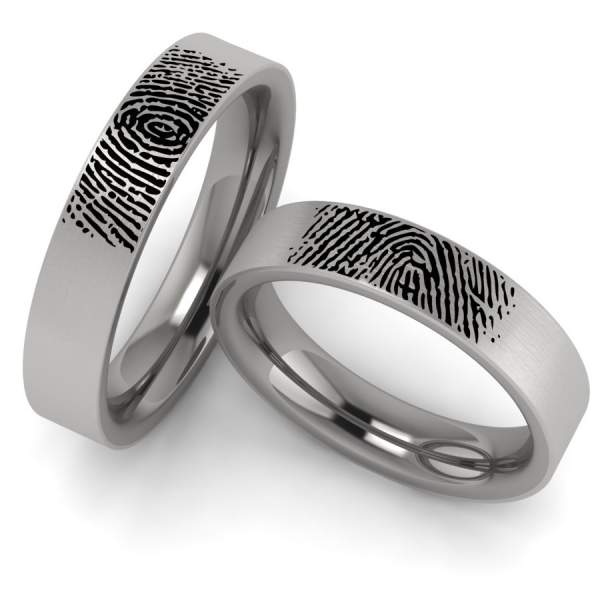 Ringe mit Fingerabdruck aus Titan 3428