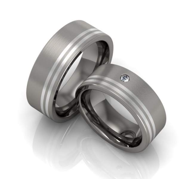 Verlobungsringe Titan Silber ID487