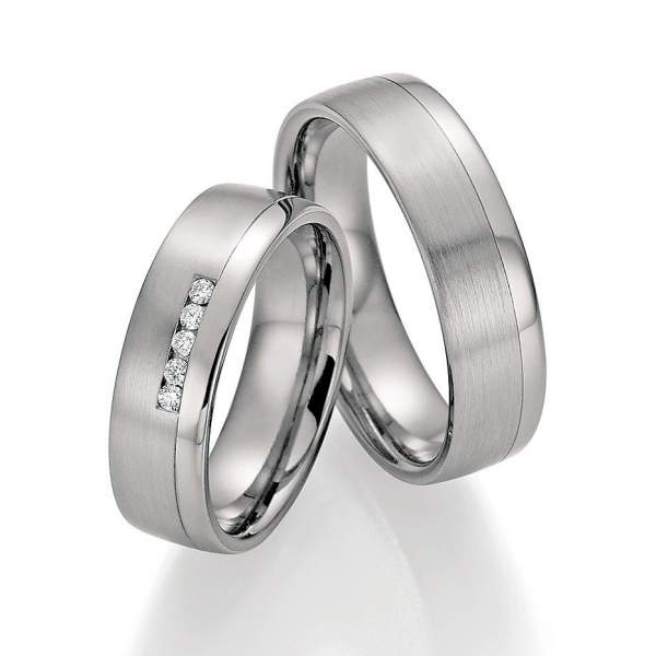 Trauringe Platin Plus Titan Brillant 86/10050