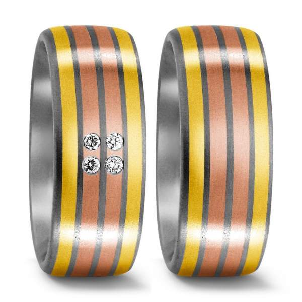 Trauringe Gold Brillanten Titan Factory 51002