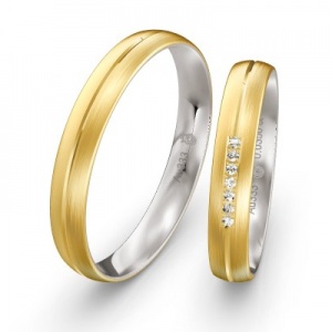 Trauringe in Bicolor Gelbgold-Weißgold