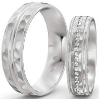 Trauringe Silber (925) mit Brillant 0.13 ct. | (Kanal) Trauringe Silber (925) mit Brillant 0.13 ct. | (Kanal)