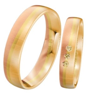 Tricolor-Trauringe in Gelbgold, Rotgold und Roségold