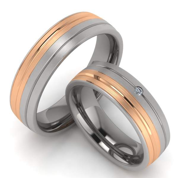 Trauringe Titan Rotgold ID1067