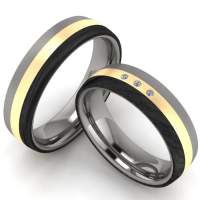 Trauringe Carbon Titan Gelbgold Brillanten ID1504 Trauringe Carbon Titan Gelbgold Brillanten ID1504