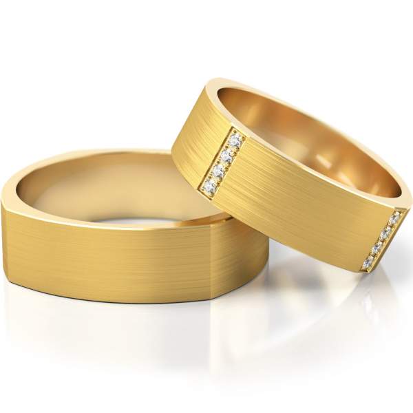 Trauringe Gelbgold (333) mit Brillant 0,16 ct.