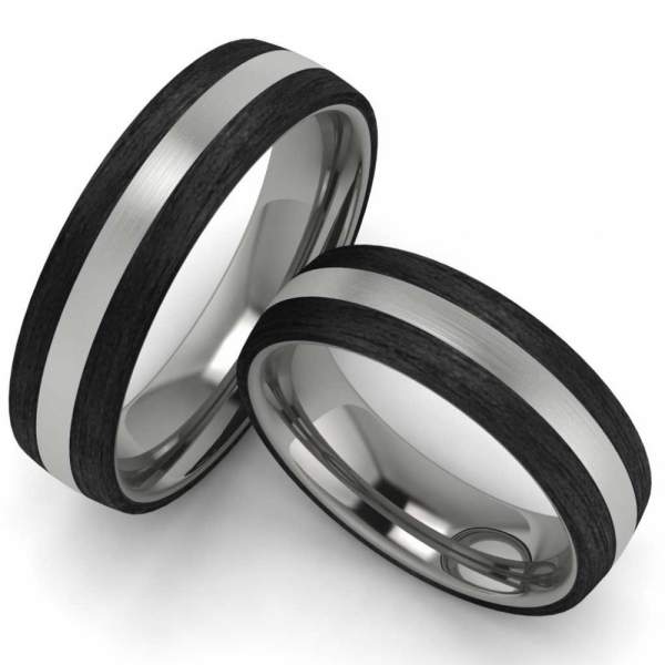 Günstige Trauringe Carbon Titan ohne Stein TS1977
