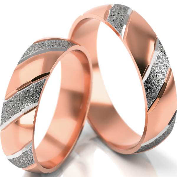 Trauringe Rotgold-Weissgold (333) ohne Steine